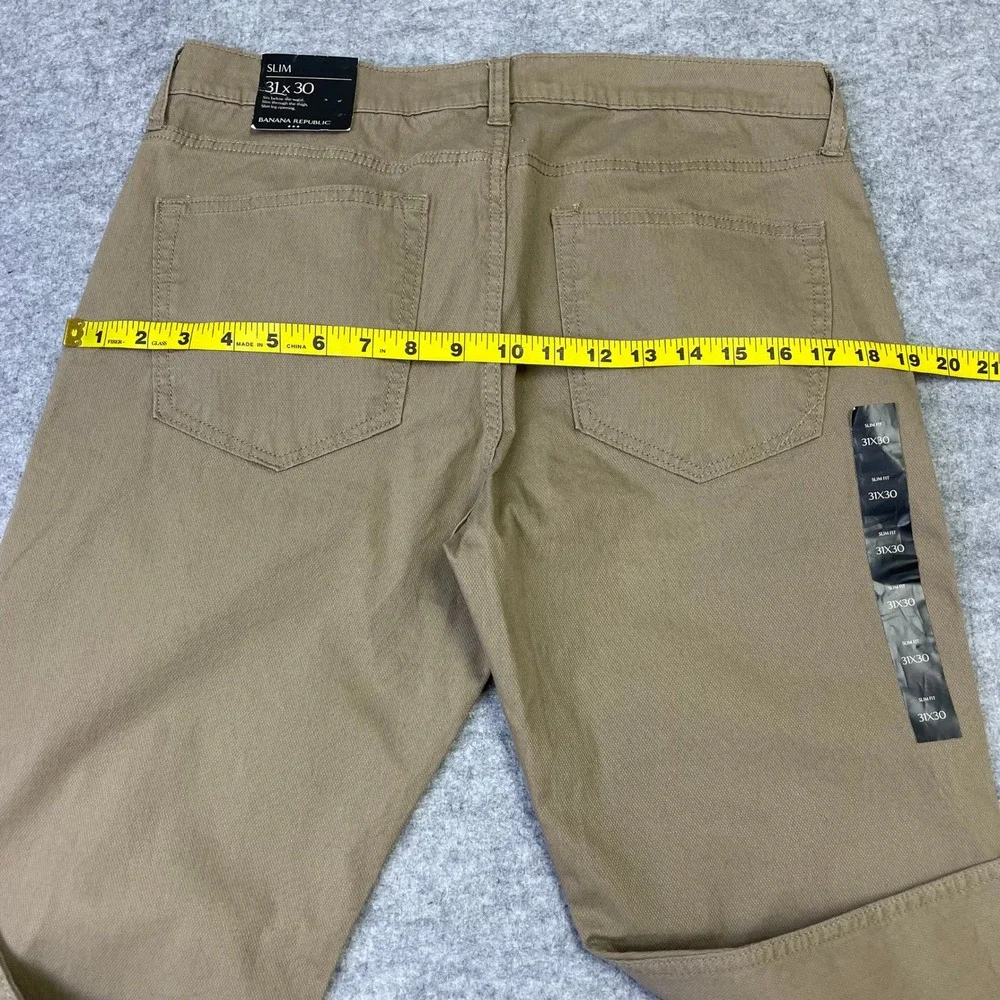 NEW Banana Republic Slim Fit Khaki Tan Textured Pants 31x30 Casual Travel